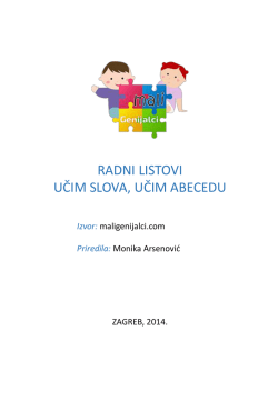 RADNI LISTOVI UČIM SLOVA, UČIM ABECEDU