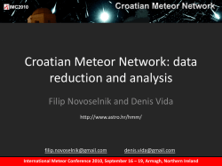 Croatian Meteor Network: data reduction and analysis