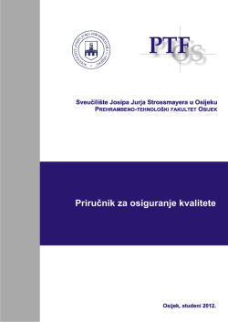 Priručnik za osiguranje kvalitete - Prehrambeno