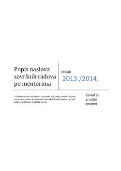 Popis naslova zavr&scaron;nih radova po mentorima
