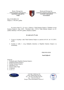 Z A K LJ U Č A K - Skupština Kantona Sarajevo