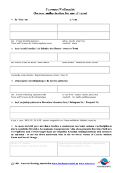 Punomoc/Vollmacht/ Owners authorisation for use of vessel