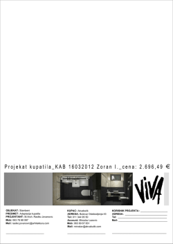 Cenovnik Da pogledate glavni projekat kupatila INJAC