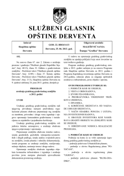 "Službeni glasnik op&scaron;tine Derventa", broj : 6/13