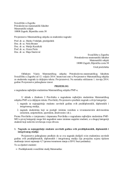 Sveučili&scaron;te u Zagrebu Prirodoslovno-matematički fakultet