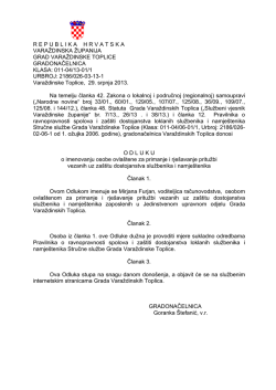 Odluku o imenovanju osobe ovla&scaron;tene za primanje i rje&scaron;avanje