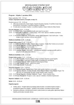 Program – Srijeda, 3. prosinca 2014.