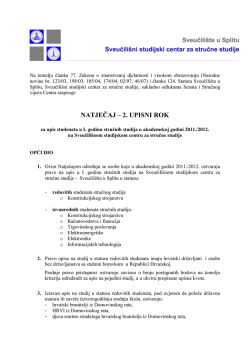 N A T J E Č A J - Sveučili&scaron;ni odjel za stručne studije
