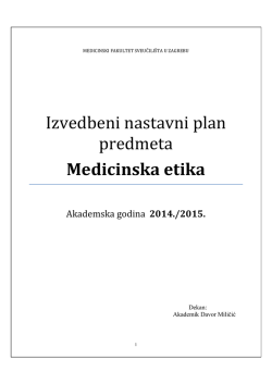 Medicinska etika - Medicinski fakultet