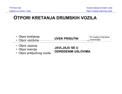 OTPORI KRETANJA DRUMSKIH VOZILA