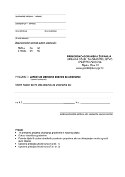 PRIMORSKO-GORANSKA ŽUPANIJA UPRAVNI ODJEL ZA