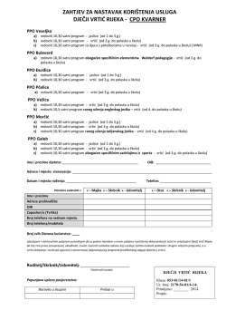 PRIJAVA ZA UPIS DJETETA U DJEČJI VRTIĆ RIJEKA &ndash; CPO