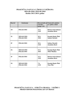 PRAKTIČNA NASTAVA U ŠKOLI S VJEŽBAMA MESAR