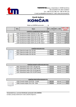 Termometal - Cjenik KONČAR bojlera