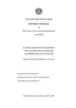 Universit&agrave; degli Studi di Cagliari DOTTORATO DI