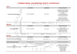 ΣΥΜΒΕΒΛΗΜΕΝΑ ΔΙΑΓΝΩΣΤΙΚΑ ΚΕΝΤΡΑ ΠΕΡΙΦΕΡΕΙΑΣ
