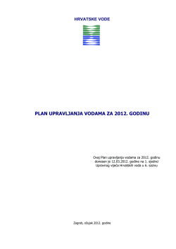 PLAN UPRAVLJANJA VODAMA ZA 2012. GODINU