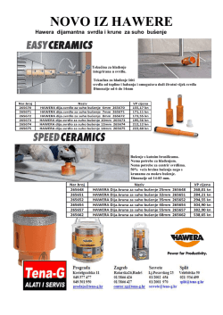 Dijamantne krune i svrdla za suho bu&scaron;enje