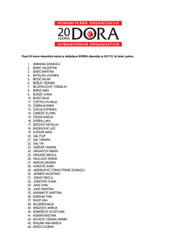 1. ARBANAS DOMAGOJ 2. BARIĆ VALENTINA 3. BA&Scaron;IĆ MARTINA