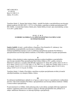 01-5300 /2-11. Zabok, 19.12.2011. Temeljem članka 31. Statuta