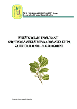 Bosanska Krupa, mart 2011.godine - Unsko
