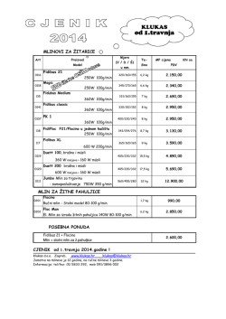 Cjenik Klukas od 1.4.2014
