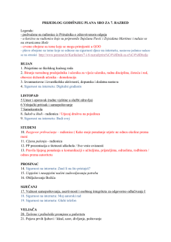 Prijedlog Godi&scaron;njeg plana rada sata razrednog odjela za SEDMI