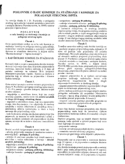 Poslovnik o radu komisije za staziranje i polaganje strucnog ispita