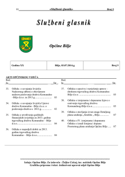 SLUŽBENI GLASNIK br. 5, 03.07.2014. godine