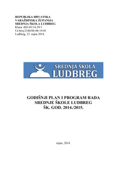 godi&scaron;nji plan srednje &scaron;kole ludbreg 2014/2015
