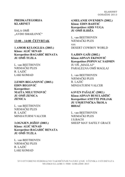 Klasa: ALIĆ SENAD K - xviii otvoreno federalno takmicenje