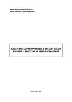 klasifikacija prodavaonica i ostalih oblika prodaje u trgovini na malo