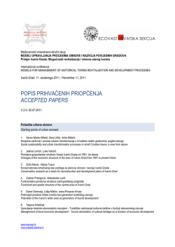 List of accepted papers - ECOVAST hrvatska sekcija