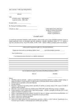 Z A H T J E V - Ured državne uprave u Karlovačkoj županiji