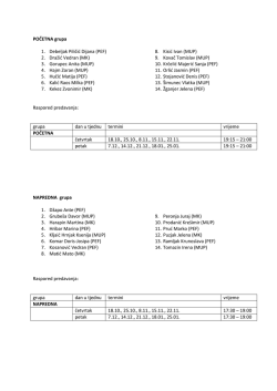 POČETNA grupa 1. Debeljak Piličić Dijana (PEF) 2. Dražić Vedran