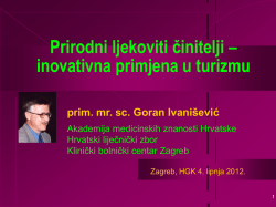 Prirodni ljekoviti činitelji &ndash; inovativna primjena u turizmu