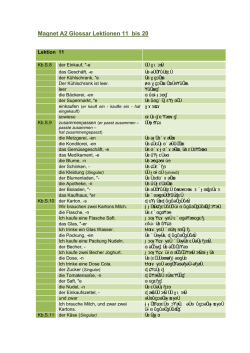 Magnet A2 Griechisches Glossar der Lektionen 11-20