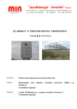 elaborat o procijenjenoj vrijednosti nekretnina - Ladic