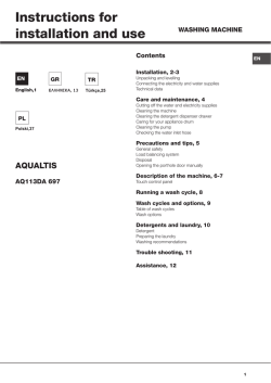 Instructions for installation and use