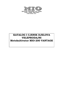 KATALOG I CJENIK DJELOVA VELEPRODAJNI Motokultivator MIO