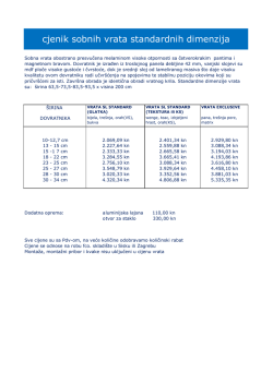 cjenik sobnih vrata standardnih dimenzija
