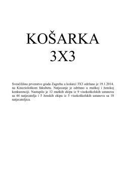 Sveučili&scaron;no prvenstvo grada Zagreba u ko&scaron;arci 3X3 održano je 19.1