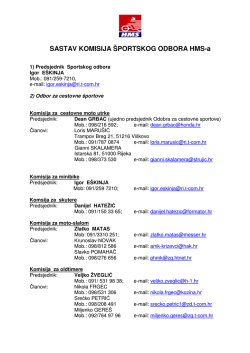 SASTAV KOMISIJA &Scaron;PORTSKOG ODBORA HMS-a