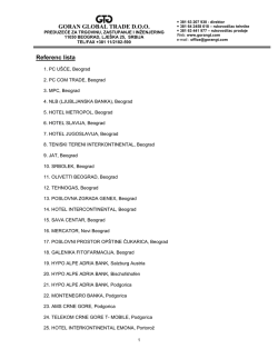 GORAN GLOBAL TRADE D.O.O. Referenc lista