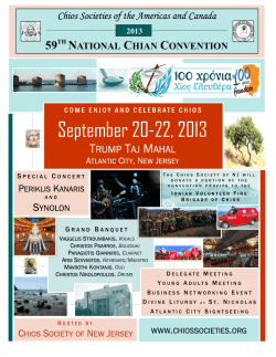 September 20-22, 2013 - Chios Societies of the Americas & Canada