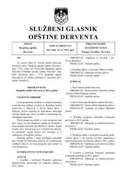 "Službeni glasnik op&scaron;tine Derventa", broj : 11/13
