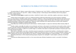 KURIKULUM ZDRAVSTVENOG ODGOJA