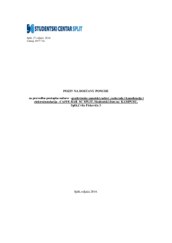 POZIV NA DOSTAVU PONUDE za provedbu postupka nabave