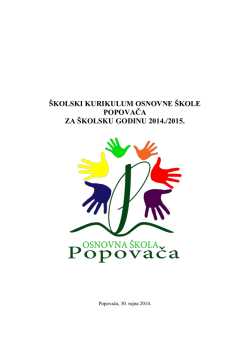 Školski kurikulum 2014 - Osnovna škola Popovača