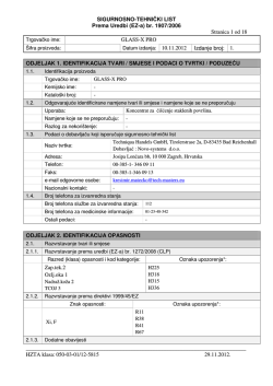 SIGURNOSNO-TEHNIČKI LIST Prema Uredbi (EZ-a